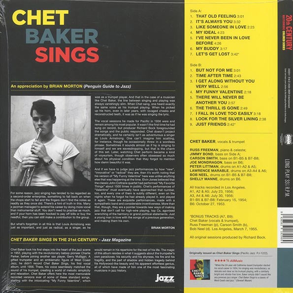 Chet Baker - Sings (+2 bonus tracks) (ltd. ed.) (180g) (yellow vinyl)