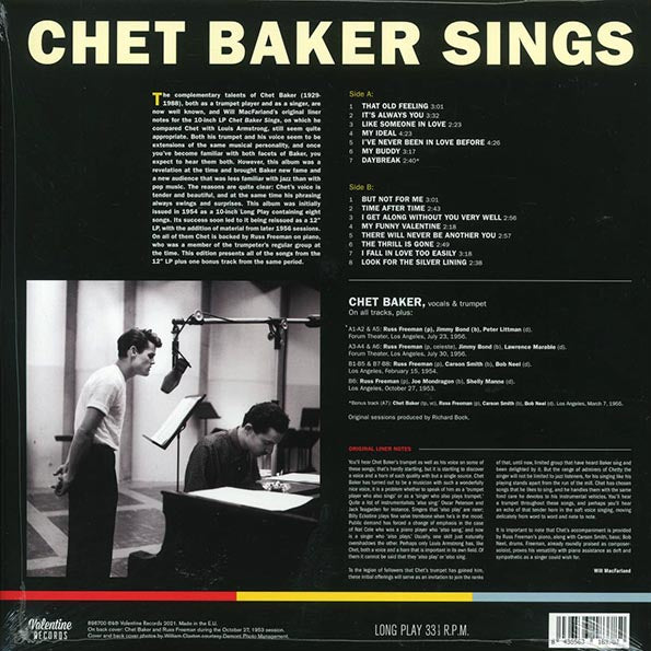 Chet Baker - Sings (+bonus track) (ltd. ed.) (180g)