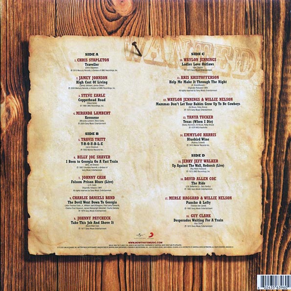 Chris Stapleton, Jamey Johnson, The Charlie Daniels Band, Johnny Cash, Merle Haggard, Etc. - Now That's What I Call Outlaw Country (2xLP) (maroon vinyl)