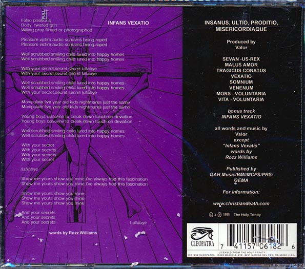 Christian Death - Insanus, Ultio, Prodito, Misericordiaque (marked/ltd stock) (remastered) CD