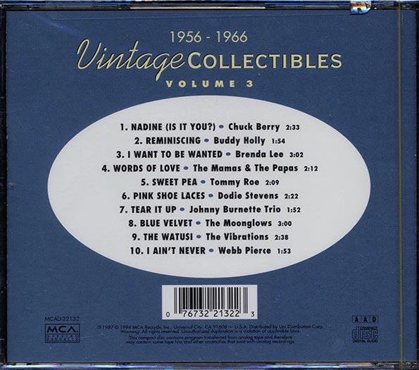 Chuck Berry, Buddy Holly, Brenda Lee, Etc. - Vintage Collectibles Volume 3