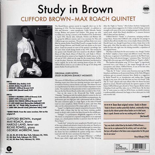 Clifford Brown, Max Roach - Study In Brown (ltd. ed.) (180g) (remastered)