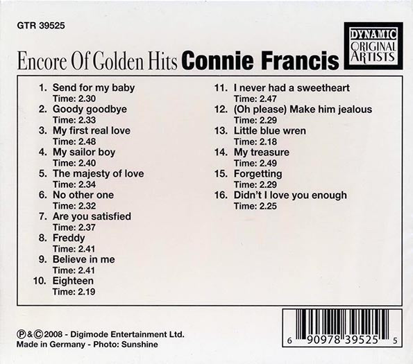 Connie Francis - Encore Of Golden Hits