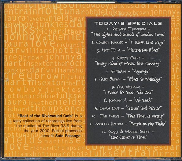 Cowboy Junkies, Hot Tuna, Robbie Fulks, Entrain, Etc. - The Riversound Cafe: Delicious Live Performances From The Studios Of The River 93.9