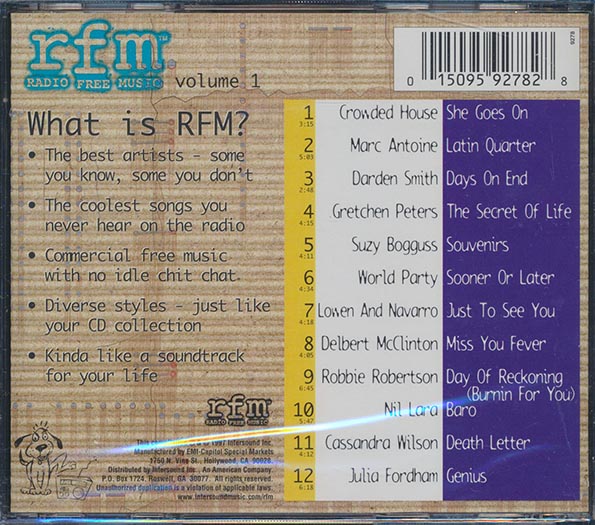 Crowded House, Marc Antoine, Darden Smith, Etc. - Radio Free Music Volume 1