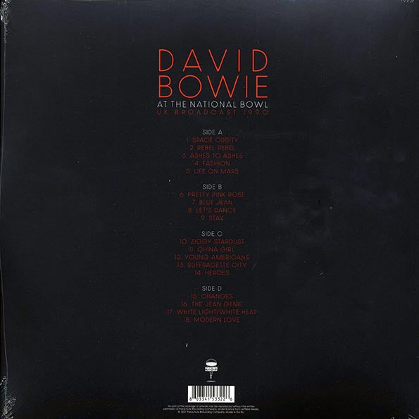 David Bowie - At The National Bowl UK Broadcast 1990: Milton Keynes, England, August 5th 1990 (2xLP)