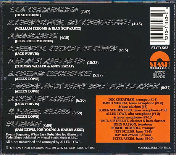 David Murray, Doc Cheatham, Loren Schoenberg With Allen Lowe & The Jack Purvis Memorial Orchestra - Mental Strain At Dawn: A Modern Portrait Of Louis Armstrong