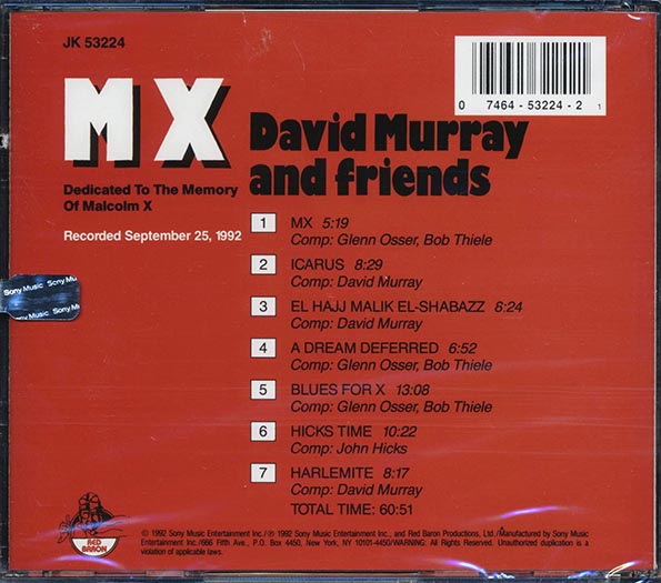 David Murray & Friends - MX: Dedicated To The Memory Of Malcolm X (marked/ltd stock)