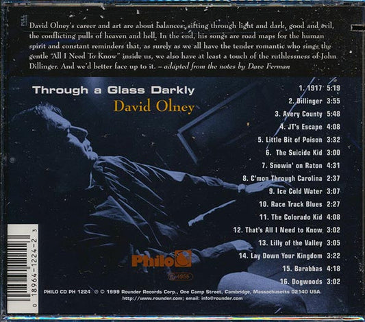 David Olney - Through A Glass Darkly (marked/ltd stock)