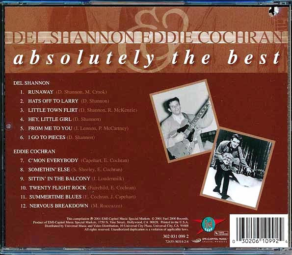 Del Shannon, Eddie Cochran - Absolutely The Best (marked/ltd stock)