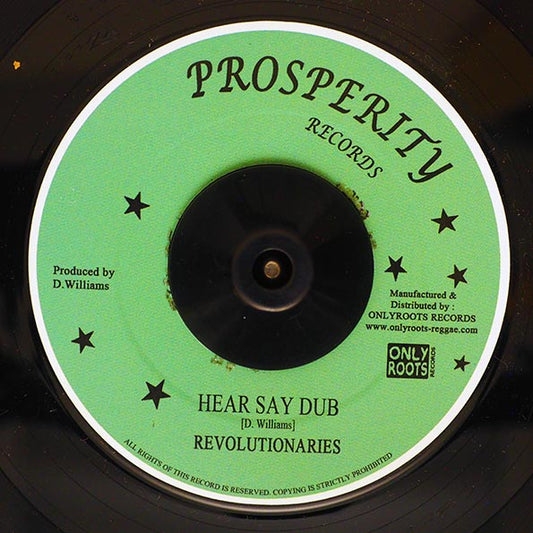 Delroy Williams - Hear Say  /  The Revolutionaries - Hear Say Dub