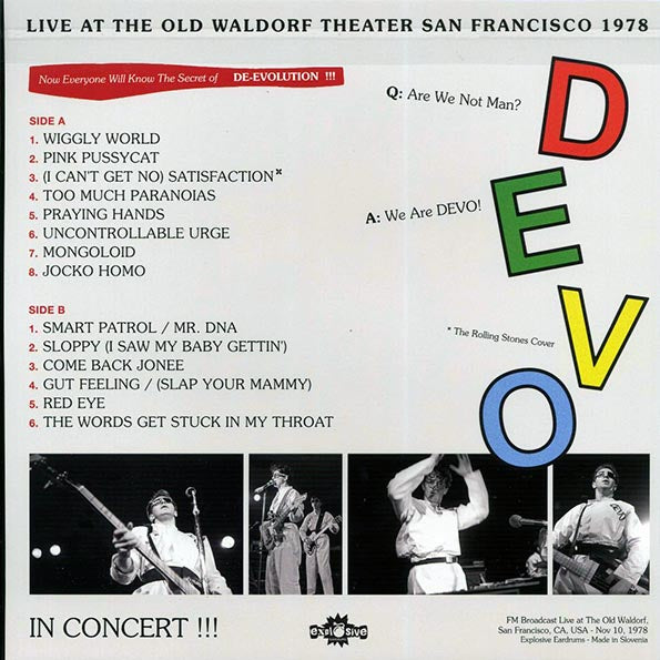 Devo - Live At The Old Waldorf Theater San Francisco 1978