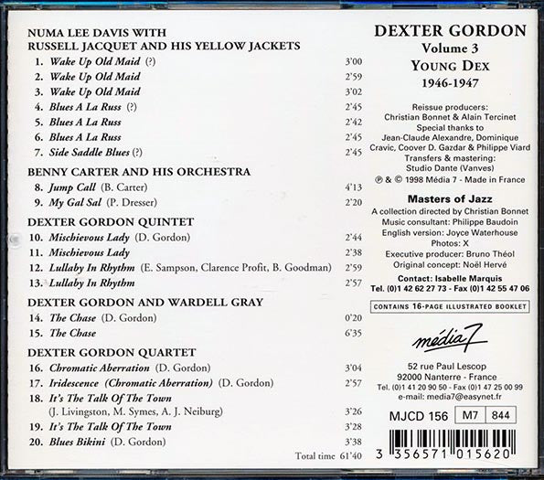 Dexter Gordon - Young Dex: Volume 3 1946-1947