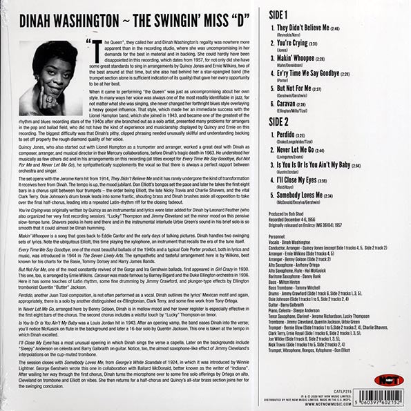 Dinah Washington - The Swingin' Miss D (180g)