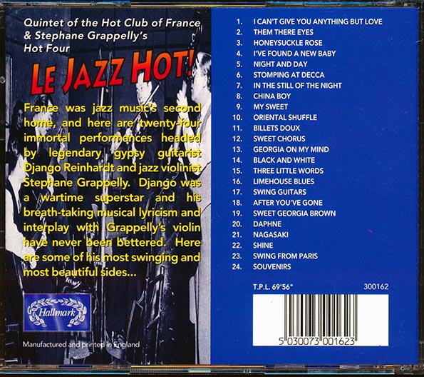 Django Reinhardt, Quintet Of The Hot Club Of France & Stephane Grappelly's Hot Four - Le Jazz Hot!: 24 Jazz Masterpieces