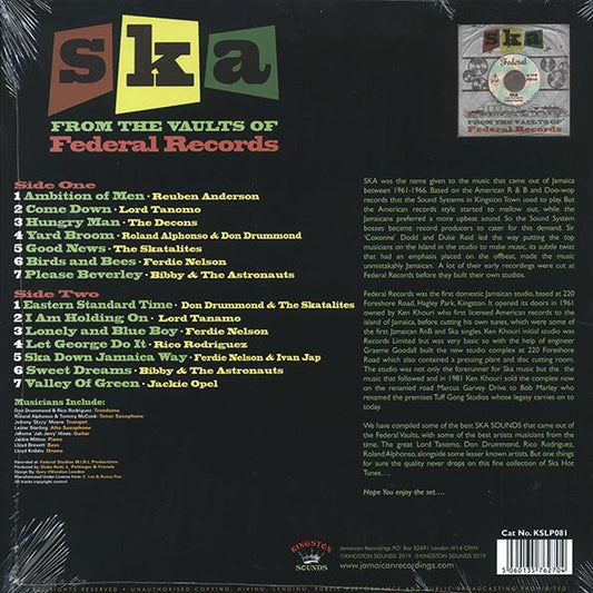 Don Drummond, The Skatalites, Lord Tanamo, Etc. - Ska From The Vaults Of Federal Records (180g)