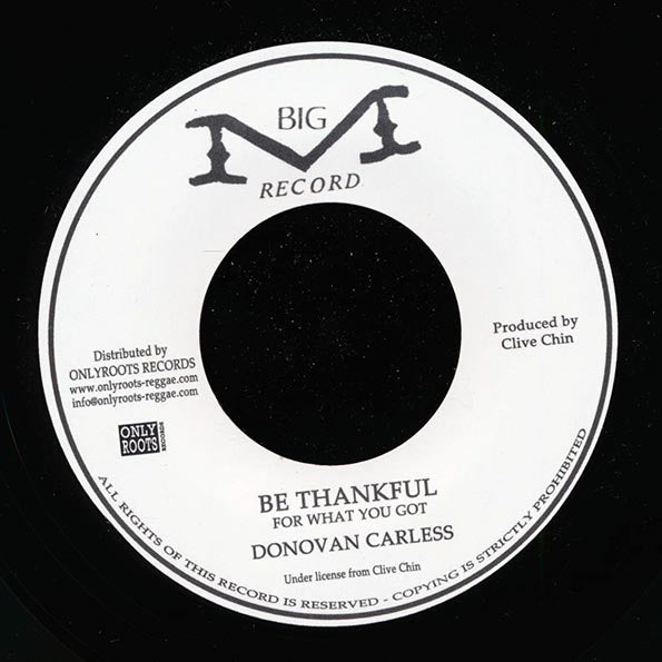 Donovan Carless - Be Thankful  /  Version (France press)