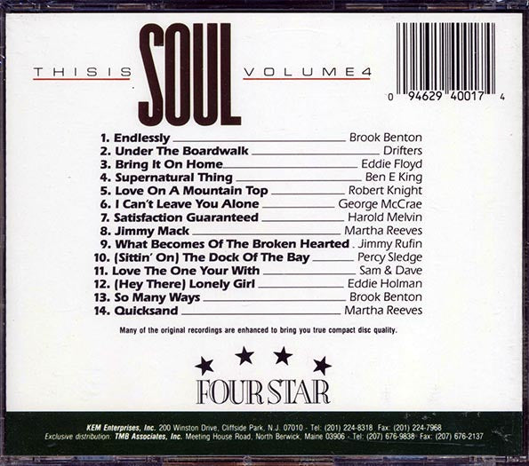 Drifters, Eddie Floyd, Ben E King, Sam & Dave, Etc. - This Is Soul Volume 4