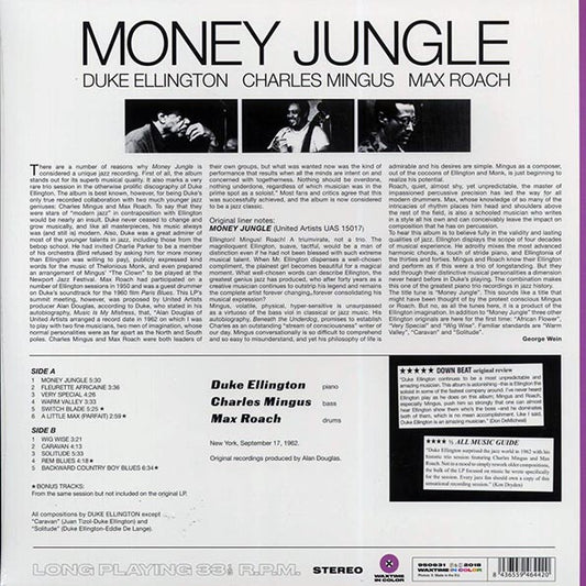 Duke Ellington, Charlie Mingus, Max Roach - Money Jungle (+4 bonus tracks) (ltd. ed.) (180g) (purple vinyl)