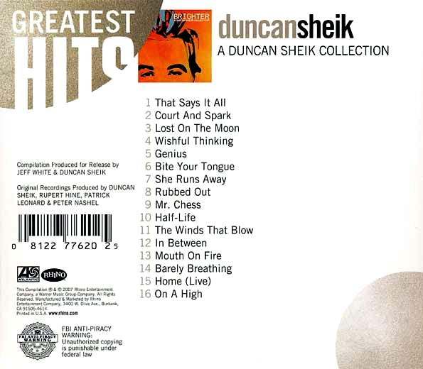 Duncan Sheik - Greatest Hits: A Duncan Sheik Collection