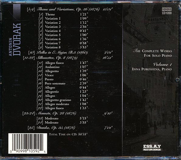 Dvorak - The Complete Works For Solo Piano Volume 1: Inna Poroshina, Piano (20 tracks)