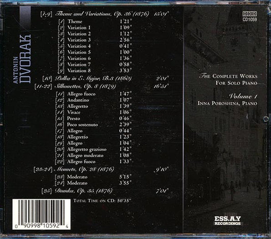 Dvorak - The Complete Works For Solo Piano Volume 1: Inna Poroshina, Piano (20 tracks)