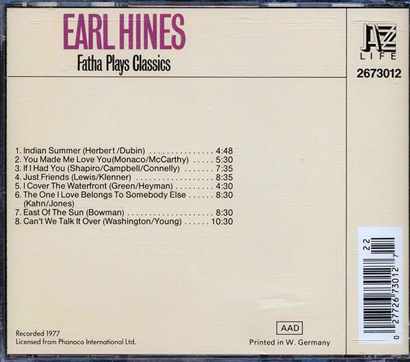 Earl Hines - Fatha Plays Classics