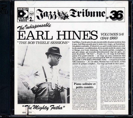 Earl Hines - The Indispensable Earl Hines Volumes 5/6 (1944-1966) The Bob Thiele Sessions (20 tracks) (2xCD) (marked/ltd stock)