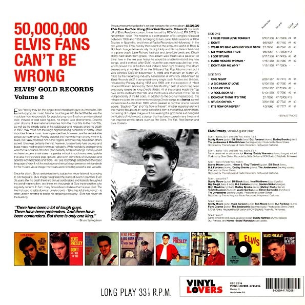 Elvis Presley - 50,000,000 Elvis Fans Can't Be Wrong: Elvis' Gold Records Volume 2 (180g)