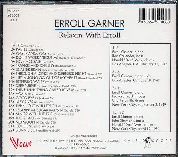 Erroll Garner - Relaxin' With Erroll (22 tracks)