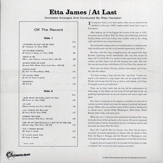 Etta James - At Last! (ltd. 500 copies made) (clear vinyl)