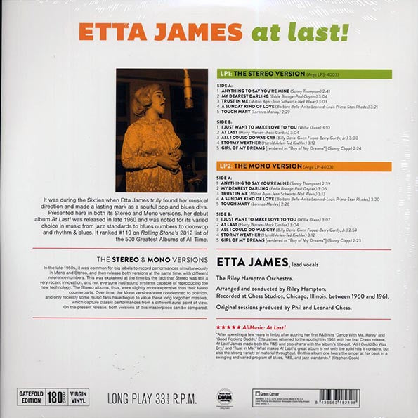 Etta James - At Last! (mono+stereo) (2xLP) (180g)