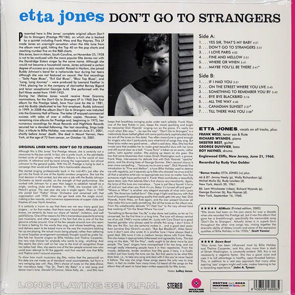 Etta Jones - Don't Go To Strangers (+3 bonus tracks) (180g) (pink vinyl)