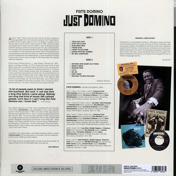 Fats Domino - Just Domino (+2 bonus tracks) (180g)