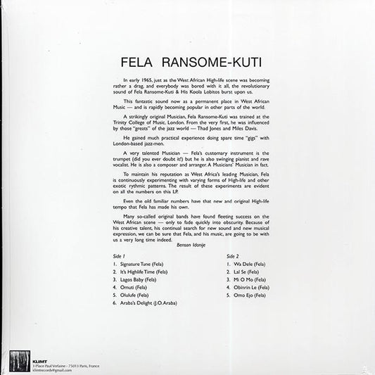 Fela Kuti & His Koola Lobitos - Fela Ransome Kuti & His Koola Lobitos (ltd. ed.) (clear vinyl)