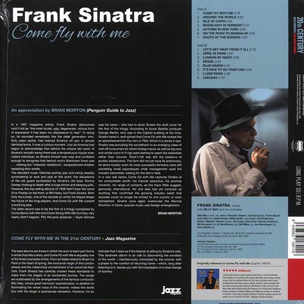 Frank Sinatra - Come Fly With Me (+3 bonus tracks) (180g) (blue vinyl)