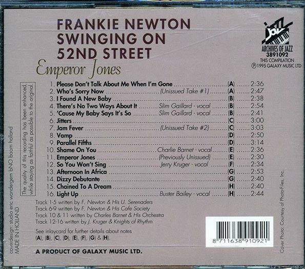 Frankie Newton - Swinging On 52nd Street: Emperor Jones