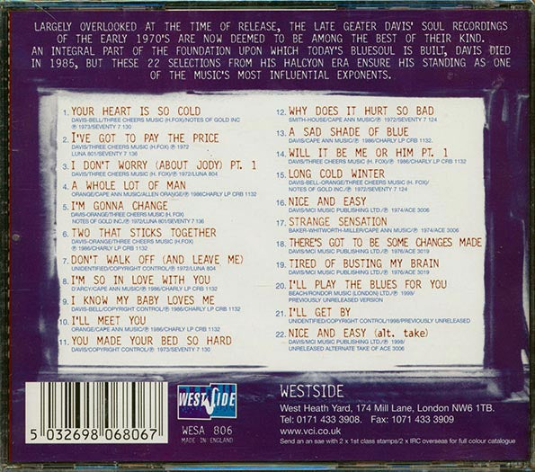 Geater Davis - Sadder Shades Of Blue: The Southern Soul Sessions 1971-76 (22 tracks) (remastered)