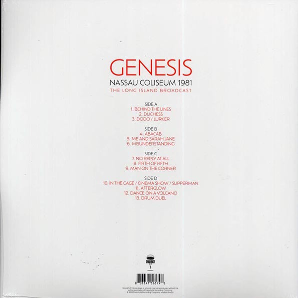 Genesis - Nassau Coliseum 1981: The Long Island Broadcast (2xLP)