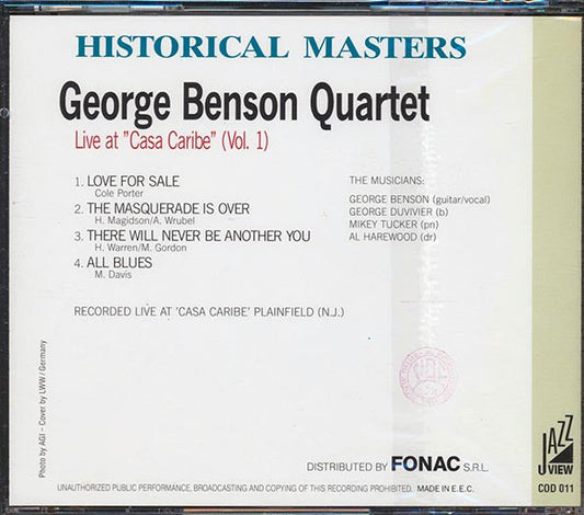 George Benson Quartet - Live At Casa Caribe Volume 1