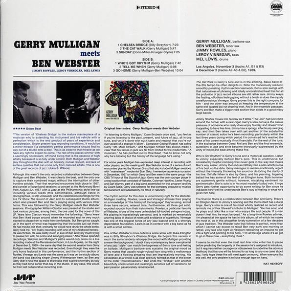 Gerry Mulligan, Ben Webster - Gerry Mulligan Meets Ben Webster (180g)
