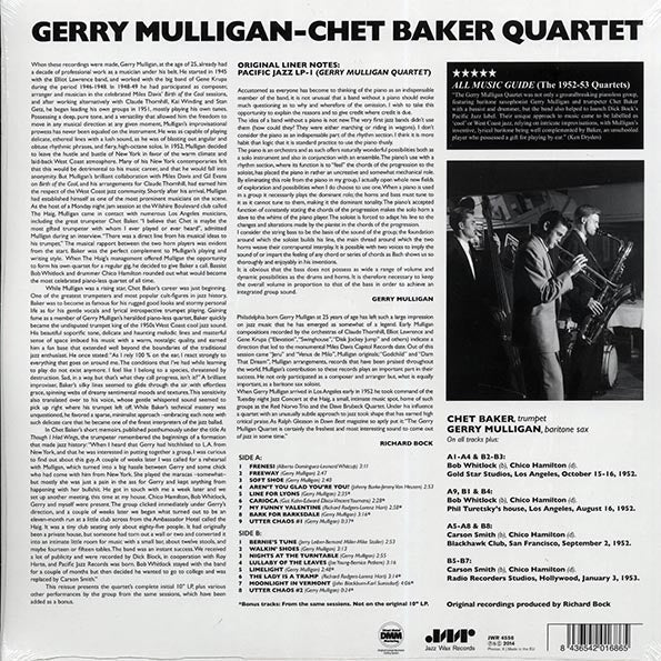 Gerry Mulligan & Chet Baker Quartet - Gerry Mulligan, Chet Baker Quartet (incl. mp3) (180g)