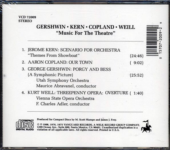 Gershwin, Kern, Copland, Etc. - Music For The Theatre