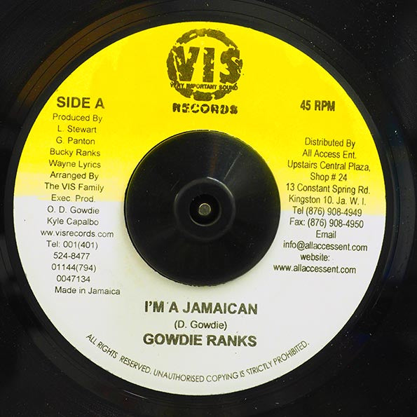 Gowdie Ranks - I'm A Jamaican  /  Version (rhythm: "Index")