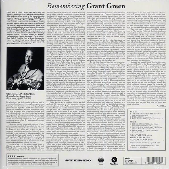 Grant Green - Remembering (180g)