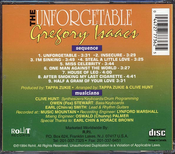 Gregory Isaacs - Unforgettable