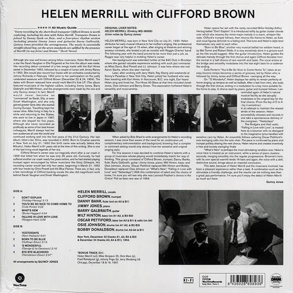 Helen Merrill, Clifford Brown - Helen Merrill With Clifford Brown (+bonus track) (ltd. ed.) (180g) (remastered)