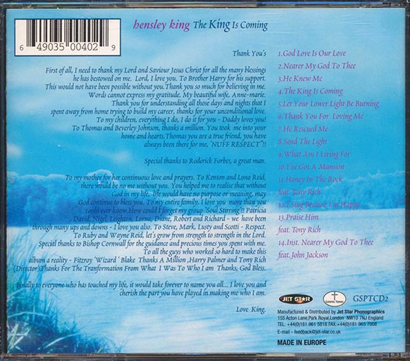 Hensley King - The King Is Coming