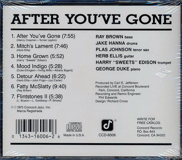 Herb Ellis, Ray Brown, Etc. - After You've Gone (remastered)
