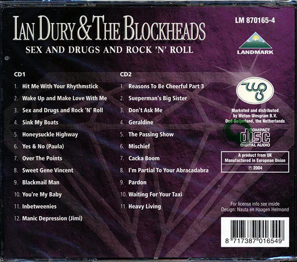 Ian Dury & The Blockheads - Sex And Drugs And Rock N Roll: Greatest Hits (23 tracks) (2xCD)